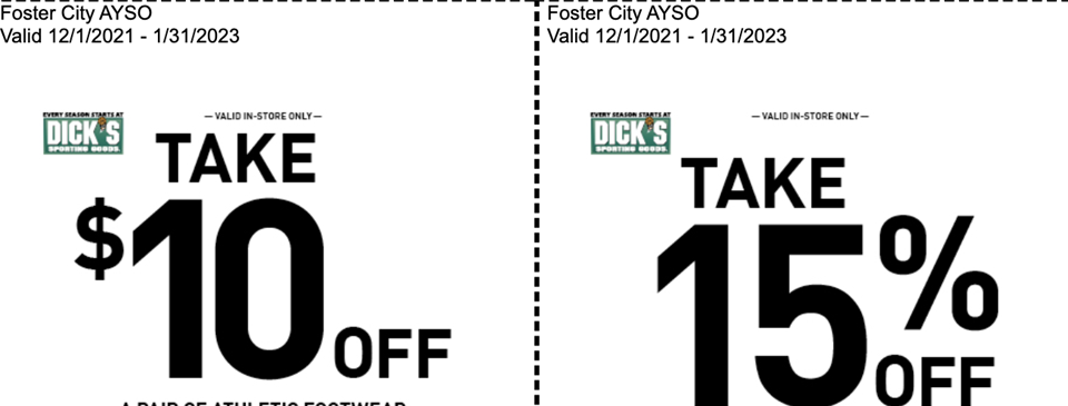 In-store coupon for Dick's Sporting Goods